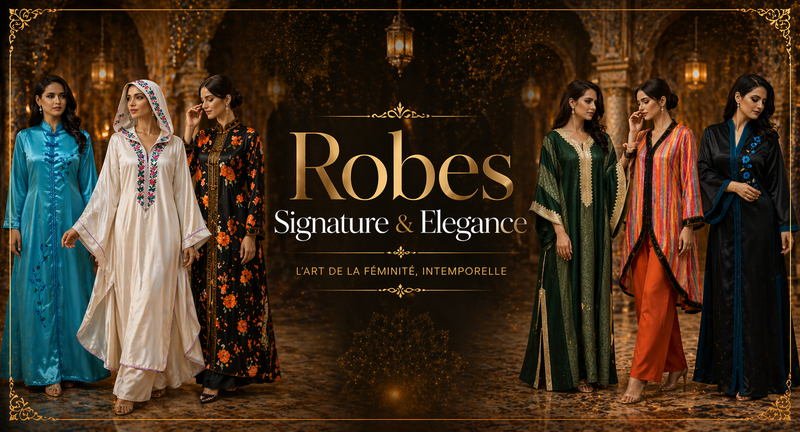 Collection robes élégantes marocaines pièces uniques artisanales — GZ Elegance